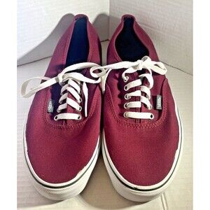 Vans Classic Lace Up Canvas Skate Shoes Mens 10 Maroon Low Top Sneakers